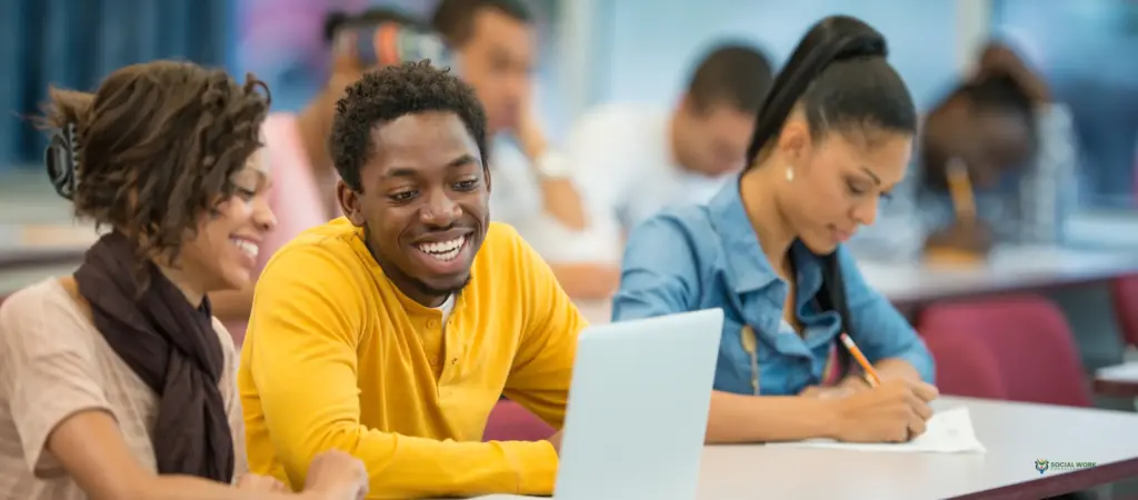 Students taking social work courses